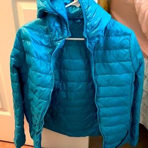 Teal puffer jacket